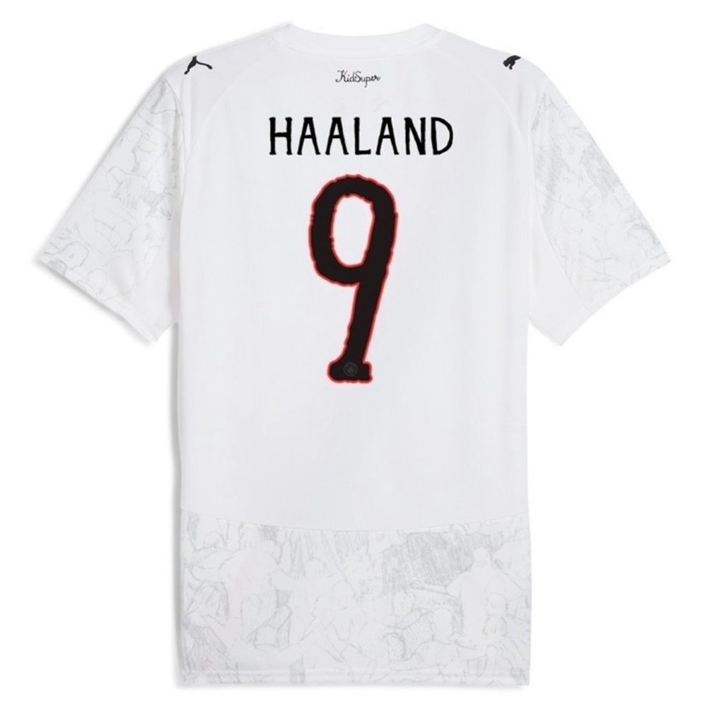 Puma White Haaland #9 Soccer Jersey
